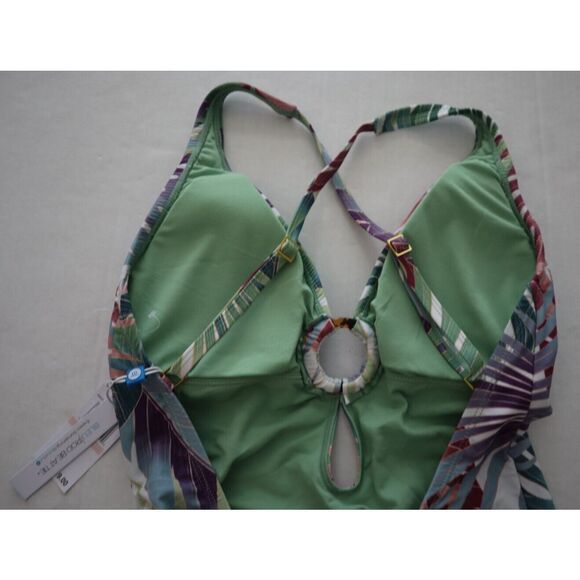 Bleu Rod Beattie Women's Sz 10 Multi Floral Ring Me Up X-Back 1-Pc Swimsuit - Picture 8 of 10